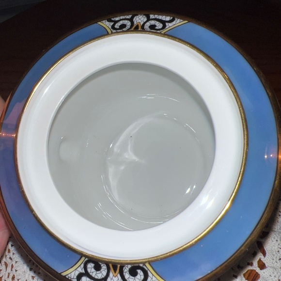 Vintage Noritake Blue Lustre Hand painted Sugar Bowl with Lid - Picture 7 of 14